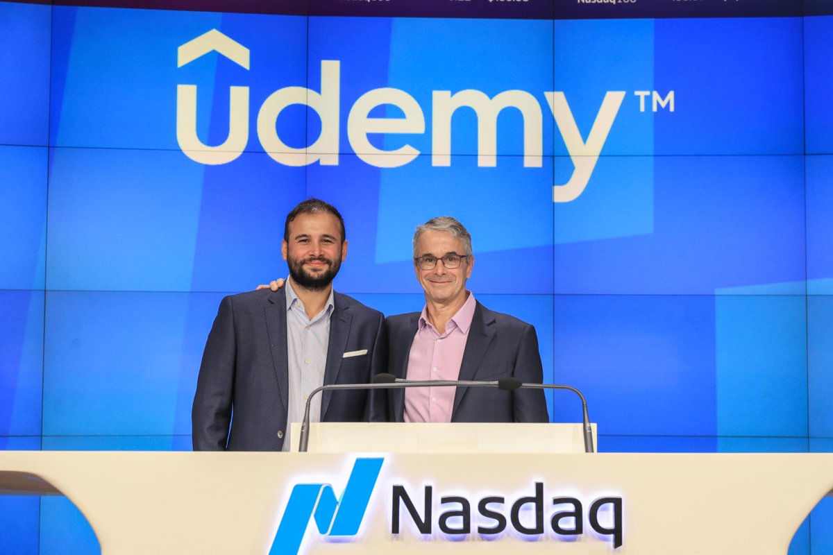 NasdaqExchange's tweet image. Succeed in a changing world with @udemy. 

$UDMY’s curated collection of business and technical courses help companies, governments, and nonprofits go further by placing learning at the center of their strategies. 🔔🎊