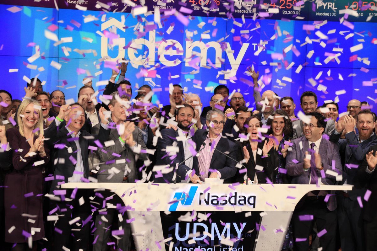 NasdaqExchange's tweet image. Succeed in a changing world with @udemy. 

$UDMY’s curated collection of business and technical courses help companies, governments, and nonprofits go further by placing learning at the center of their strategies. 🔔🎊