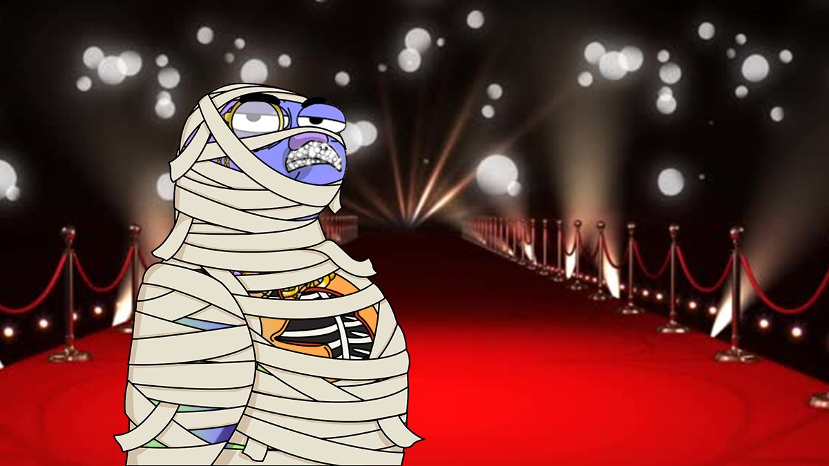 LAST NIGHT: Prim van der Beak sets the pawparazzi atwitter on the red carpet of Heidi Plume's annual star-studded #Gutterween party, in an original lewk from an upcoming <a href="/gutterboi2/">Gutterboi</a> X <a href="/GutterCatGang/">Gutter Cat Gang</a> collection.