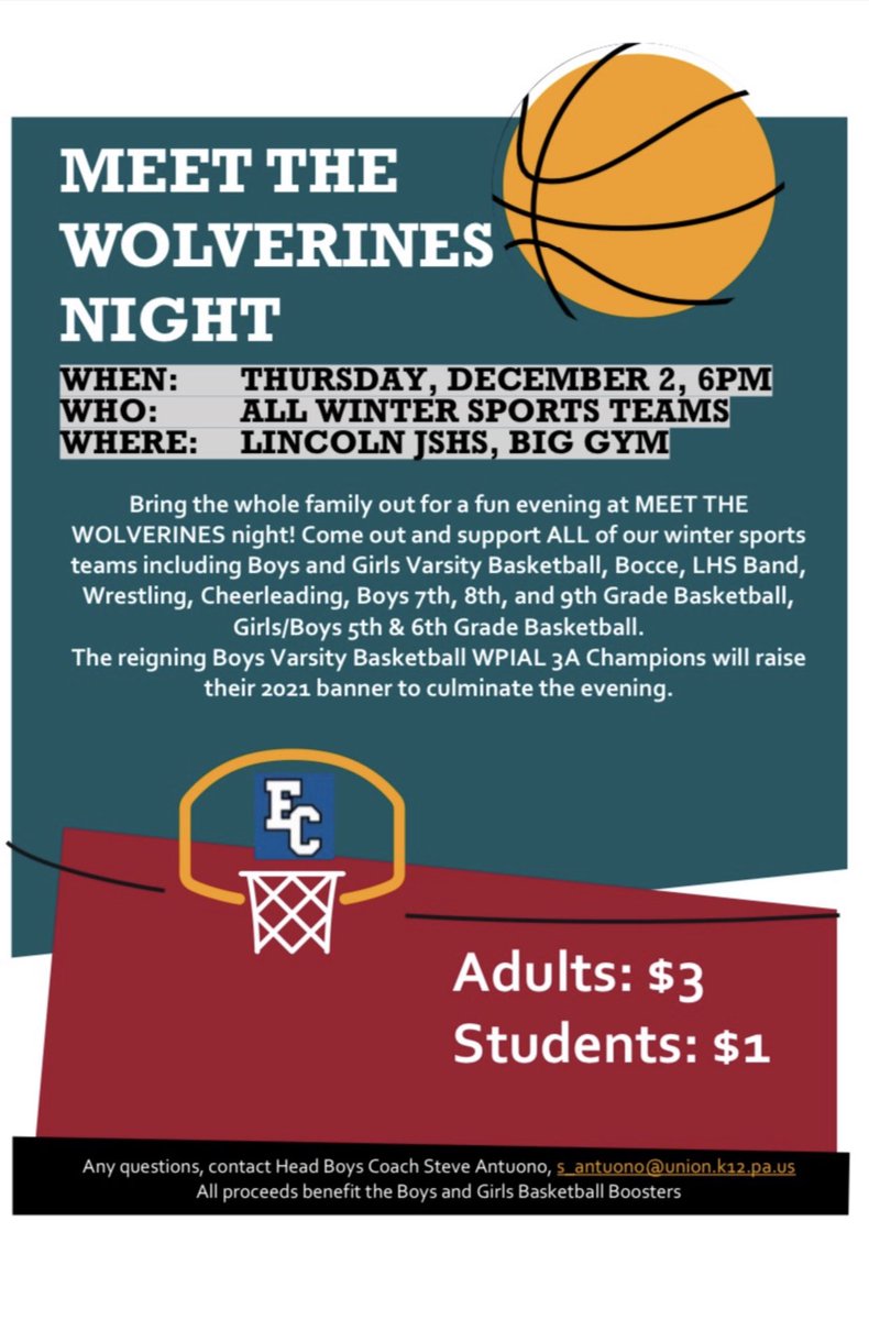 Meet The Wolverines Night!

Winter Sports Teams

December 2nd - 6 PM - LHS Big Gym

Bring the whole family out for a fun evening and meet the winter sport Wolverines!