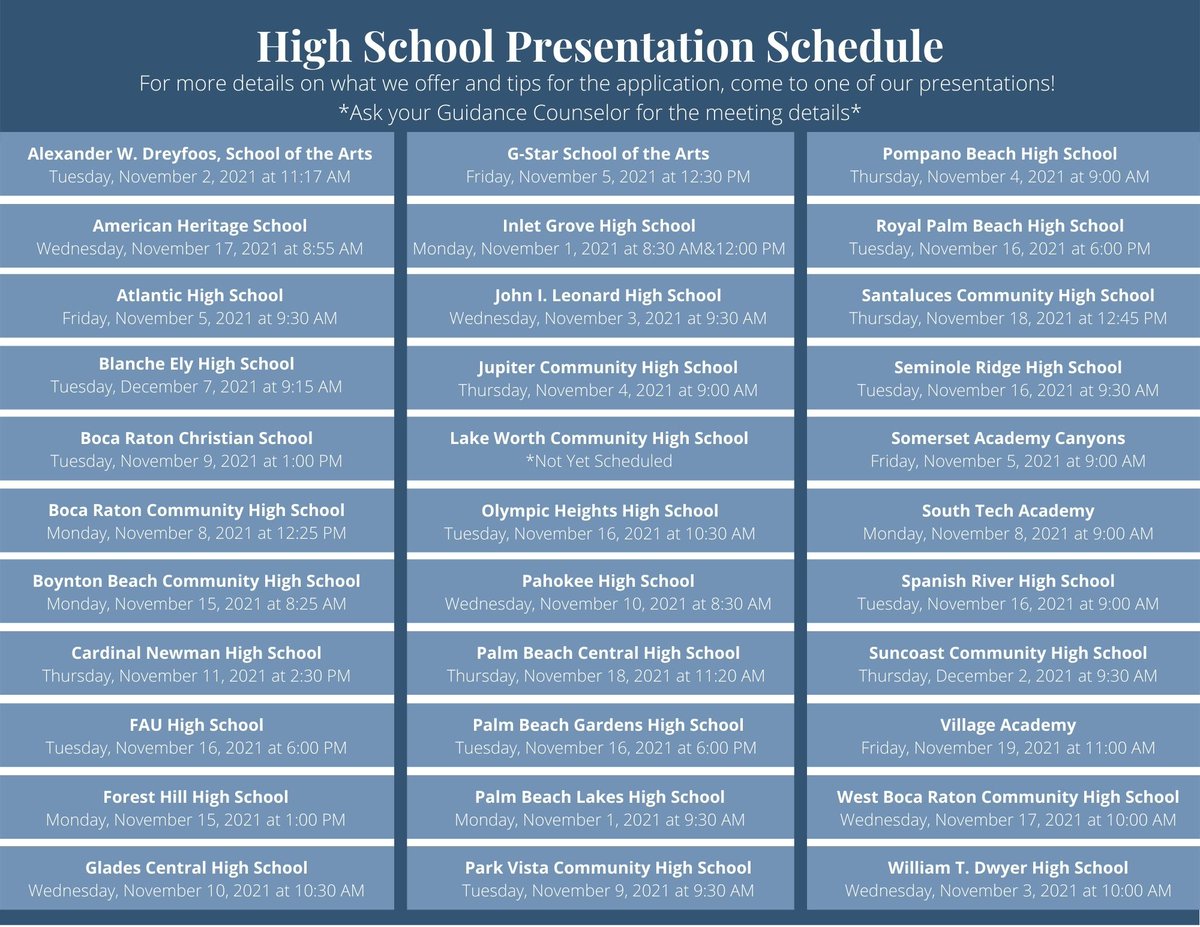 snowscholarship's tweet image. We are excited to visit local high schools again! If you are a senior attending one of the following schools, you qualify for a scholarship! Checkout our presentation to learn more. We will offer useful tips for the application! @pbcsd @myPBHS @blanche_ely #Scholarship #NeedBased