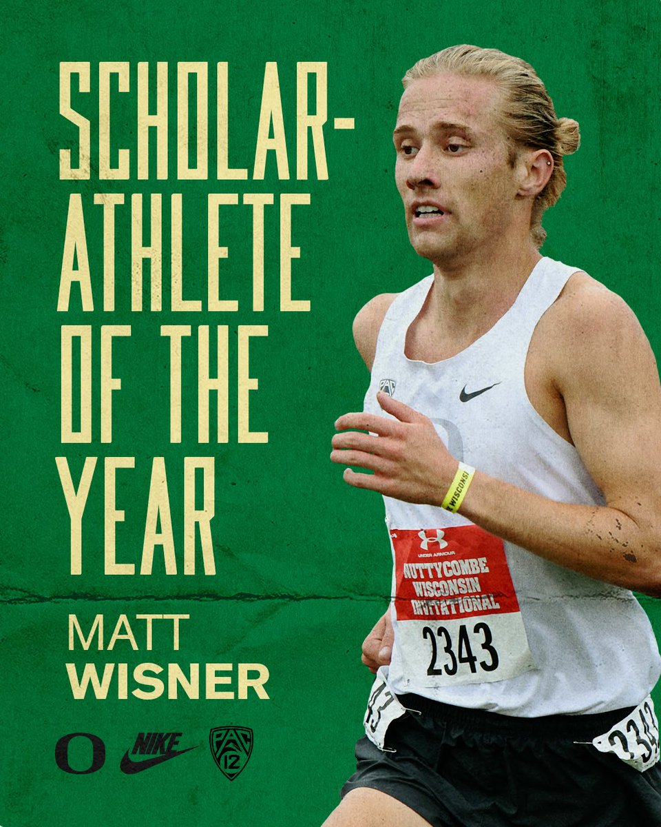 OregonTF's tweet photo. 🏃 + 📚 = @WisnerMatt 

2021 #Pac12XC Scholar-Athlete of the Year

📝 https://t.co/Iaz0xT6w9Y

Congratulations, Matt! #GoDucks https://t.co/8UyF0nDbP7