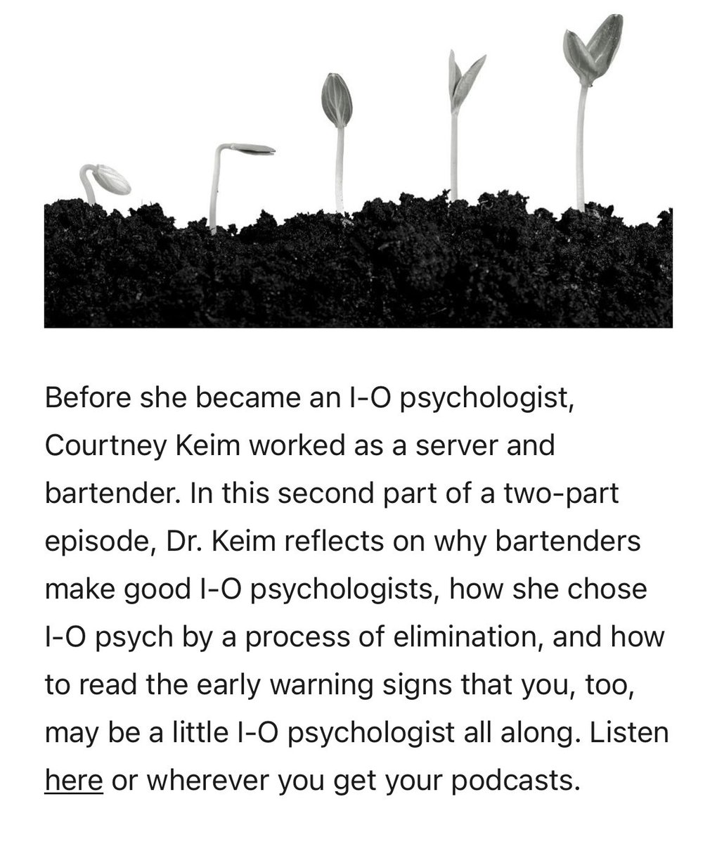 SIOP_BB's tweet photo. Why Bartenders Make Good I-O Psychologists
🎧https://t.co/SVFpSHqyA3
#IOPsych #psychology #psychchatter #busedu #psychtwitter #workpsychology #psichi #IntroPsych #APpsych #WePsych https://t.co/R138XA40NH