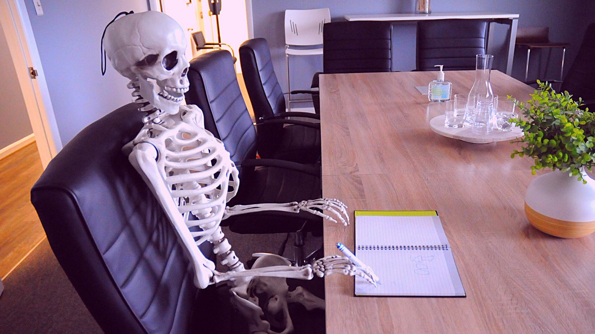 BenjaminOffice's tweet photo. Skully wants to wish everyone a early Happy Halloween! We are sad to see him go as he has been offered a great opportunity to work at the nearby graveyard. Maybe we will see him next year!

#Halloween #bestemployee #workplace https://t.co/XxkQ61nFbE