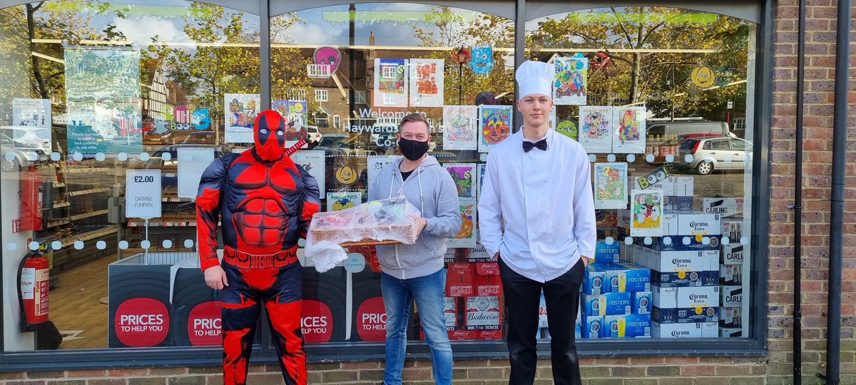 This week's Halloween events in Bolnore, we've been running a trick or treat hamper, guess how many sweets in the jar and a colouring comp for the kids, so far we have raised approx £150
<a href="/PaulCoop9/">Paul Coop</a> <a href="/stejohcon/">Steve Constable</a> <a href="/PeterBatt3/">Peter Batt</a> <a href="/MindCharity/">Mind</a>