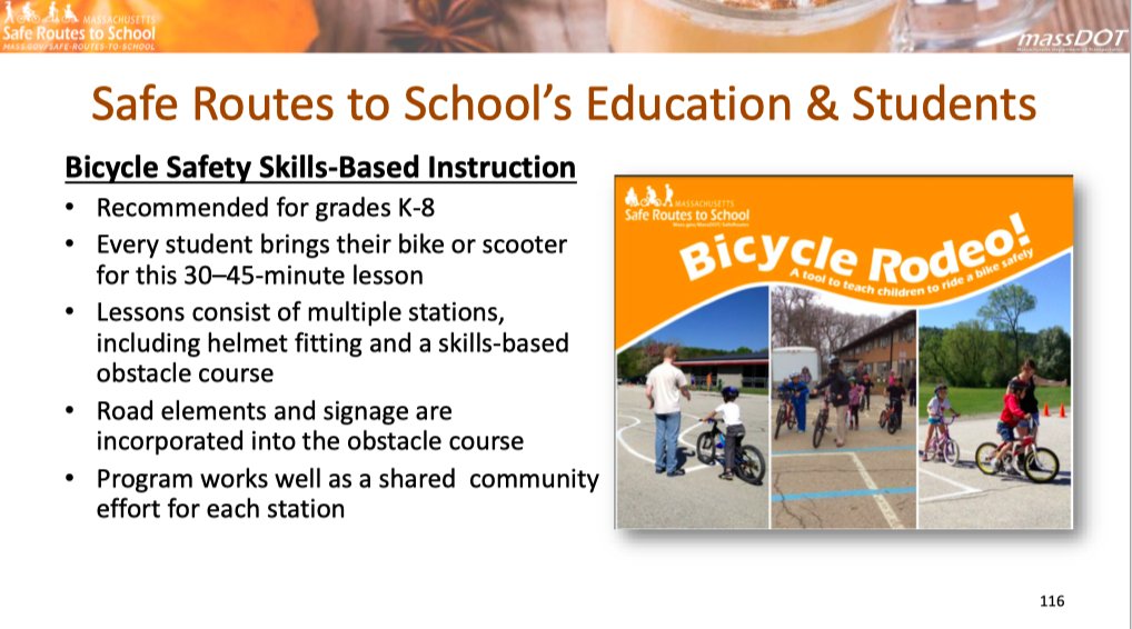 MassBike's tweet photo. We are having a great time at @SafeRoutes_MA virtual Fall Summit today! We are proud to provide bicycle instructors for their bicycle safety education programming. We've visited communities all across the Commonwealth this year with #MassSRTS!
#SRTSFallSummit #SRTS https://t.co/MUzmjsBO79