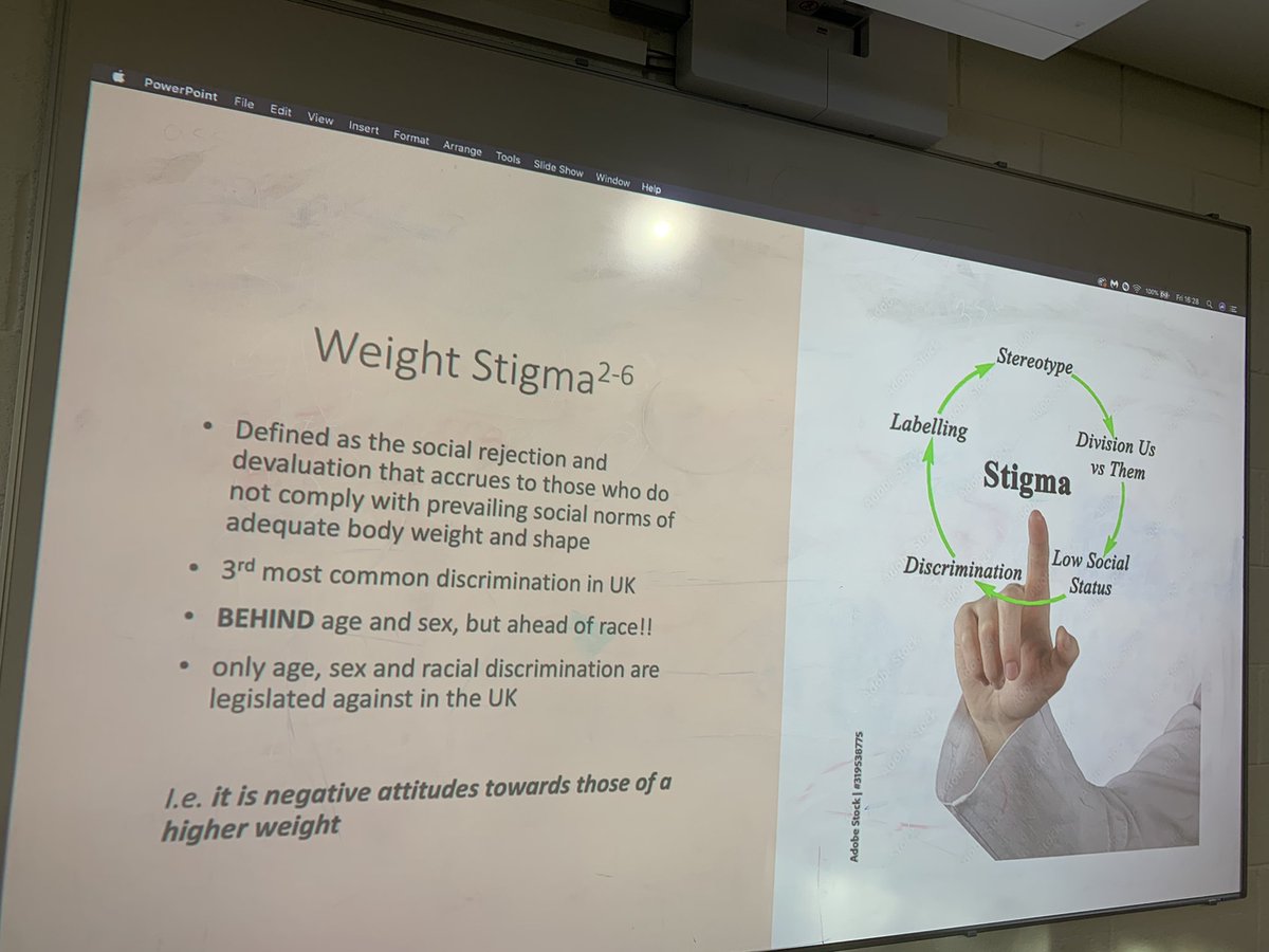 AnnelieShaw's tweet photo. Year 1 obesity management tutorial today. Lots of great conversation form students on empathy, patient perspectives and an increased awareness of weight bias in HCPs. #RDs2B https://t.co/oefDdizf0X
