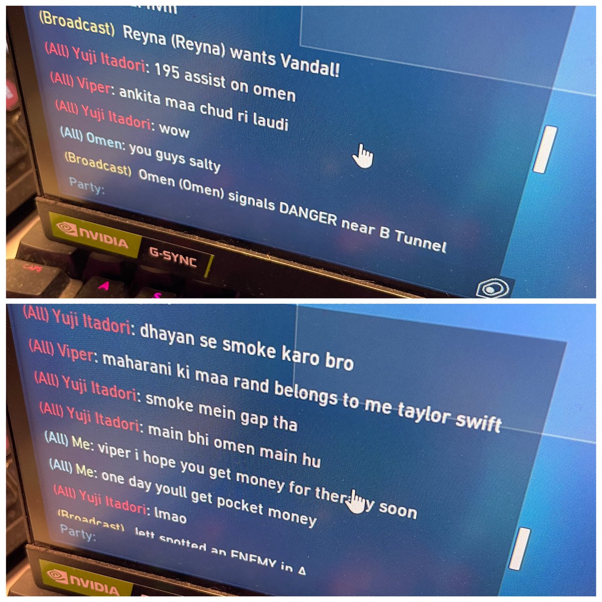 AnkkitaC's tweet photo. Hey @playVALORANTsa you mind taking a look at this? I’ve reported ingame as usual but this time I hope there’s some action taken. https://t.co/YTmJndSDl9