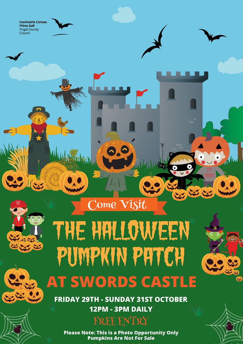 EVENTSinFingal's tweet photo. Our Chief Executive @AnnMarieFingal popped in to see the Swords Castle Pumpkin Patch 🎃 today, our events manager @Towerboy55 took the opportunity to discuss a pay rise 😀 the pumpkin patch is free to attend and open 12-3pm Saturday and Sunday @Fingalcoco @emerogorman #HALLOWEEN https://t.co/t1KbAHkTYr