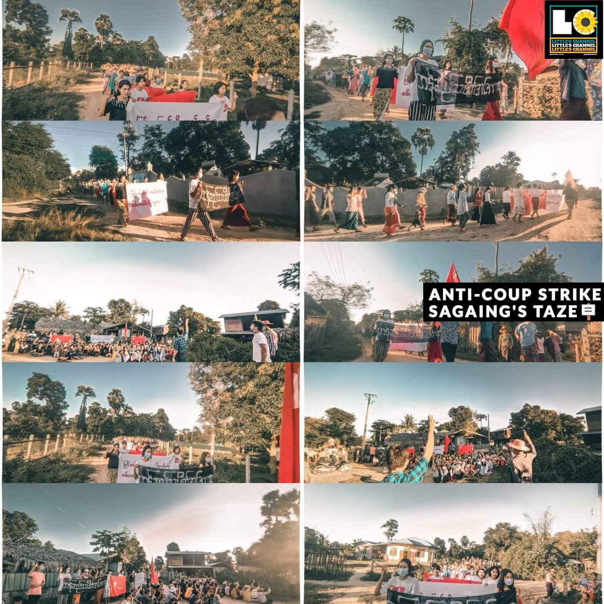 Anti-coup strike: Sagaing's Taze. 🪧

#Oct29Coup #WarCrimesOfJunta
#WhatsHappeningInMyanmar