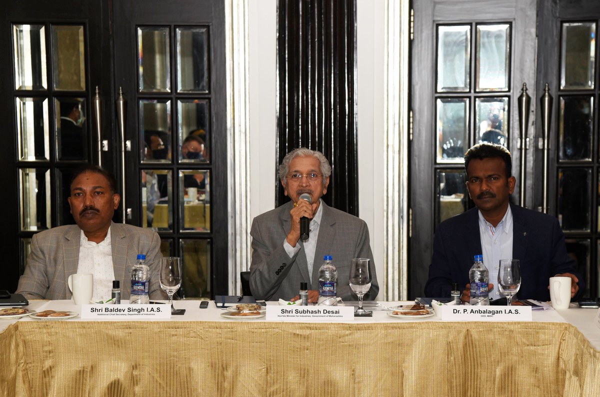 midc_india's tweet photo. We held CG Conclave where Hon @Subhash_Desai inaugurated Country Desks of MIDC in presence of Hon ACS, Ind &amp; Hon @midc_CEO along with a discussion about participation of MH in #DubaiExpo2020 with H E Consul Generals, Representatives of Trade Bodies &amp; Associations of 14 countries https://t.co/AVOUASTTtr