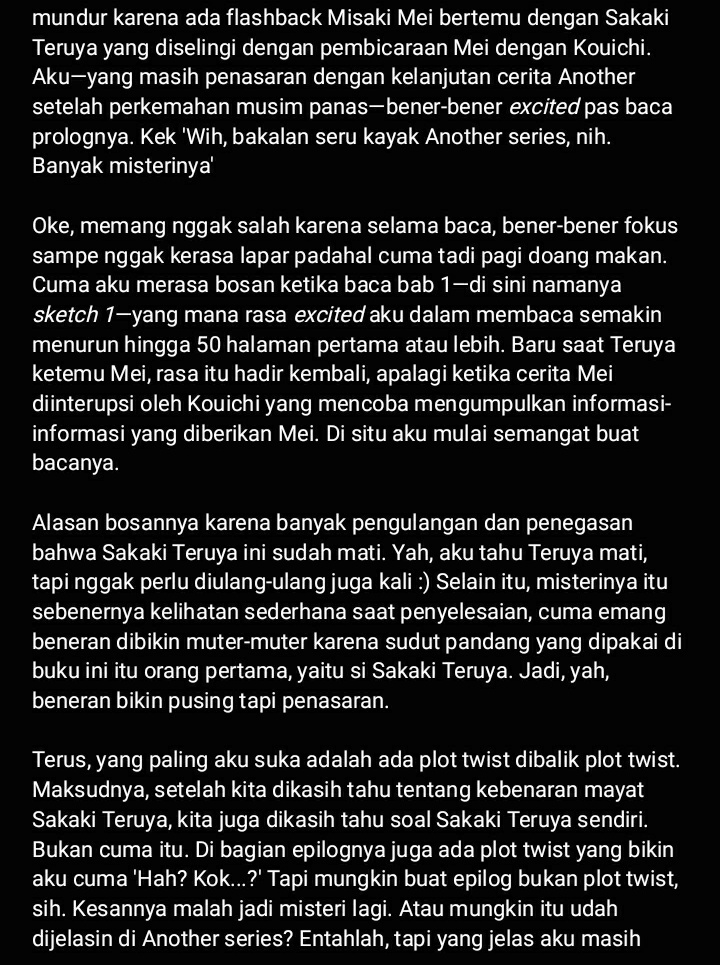 Adit_0210's tweet photo. Selesai🔥 Sekesel itu sama Sakaki Teruya, sama kayak kesel ke Noriko di Absolute Justice. Cuma, yah, keselnya diikuti sama perasaan kosong dan hampa. Rate-nya 5⭐ Rating Another series :
Another 1👉🏻https://t.co/1zXLzCFc5e
Another 2👉🏻https://t.co/YlZHzjsVYk https://t.co/CFYK6O7VrD