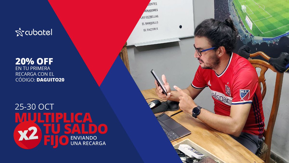 daguitovaldes's tweet photo. Multiplica X2 tu SALDO FIJO recargando con @cubateloficial y utiliza el súper-código descuento 'DAGUITO20' para obtener un descuento del 20% en tu primera recarga.
Mejor dicho talvez, pero mejor opción que #CUBATEL no creo que encuentres.
🤩💪👀👇 https://t.co/gN2Ghh7Z2p