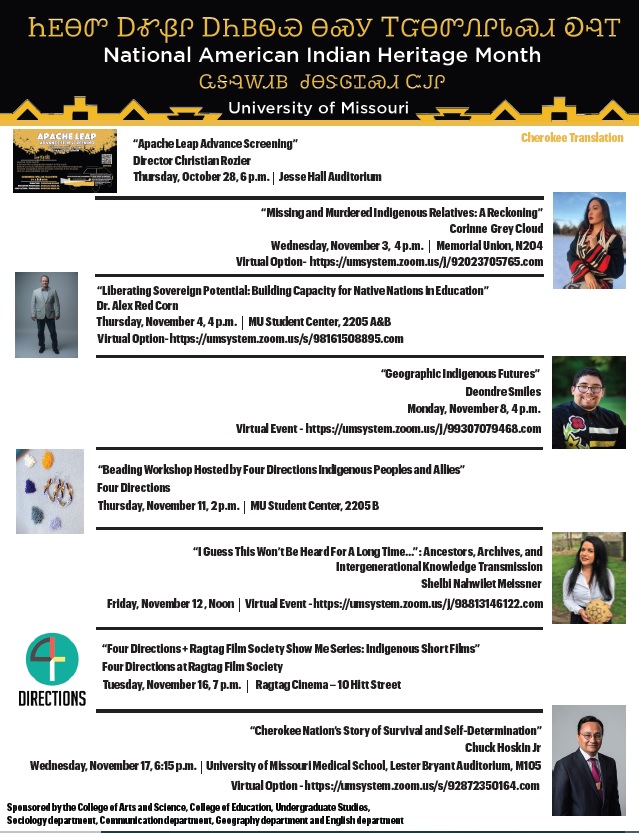 We're excited to announce our Native American Heritage Month Celebration events! Share with your networks, friends, families, and enemies.