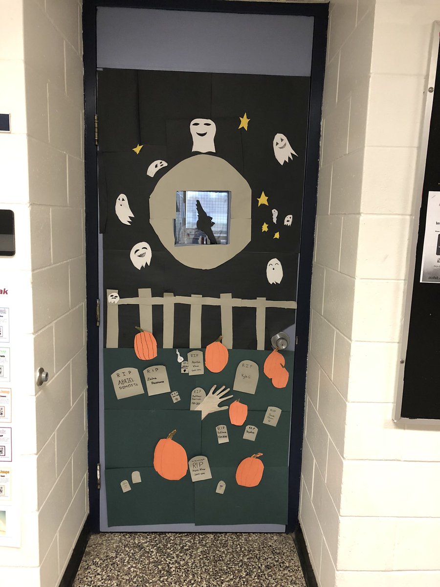 MrsJCorrigan's tweet photo. How do we measure engagement and student well-being? By Smiles, laughs and giggles of course! School-wide bingo, Orange and black day, door decor, drawing contests, wacky mask day, exploding pumpkins, costume day. What a great week @GlenCairnPS ! https://t.co/Dj0ZyCIXj4