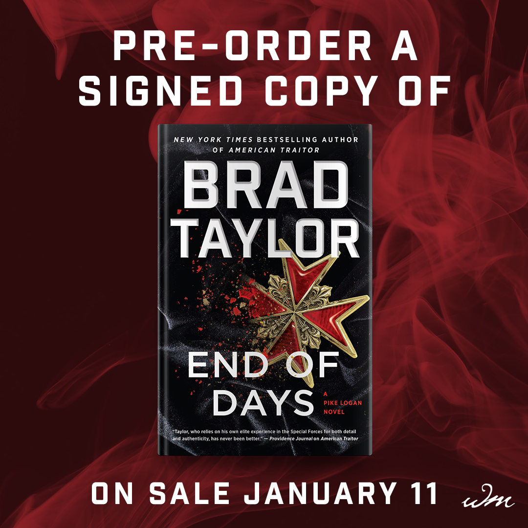 BradTaylorBooks's tweet photo. Our local bookstore, @BuxtonBooks, is taking pre-orders for personalized copies of END OF DAYS. Place your order now to receive an autographed copy when it's released on January 11th!

https://t.co/88yG44uwfj 

#EndofDaysBook #SignedCopies #TaskForce16 #BradTaylor #Thriller https://t.co/82frGA8lky