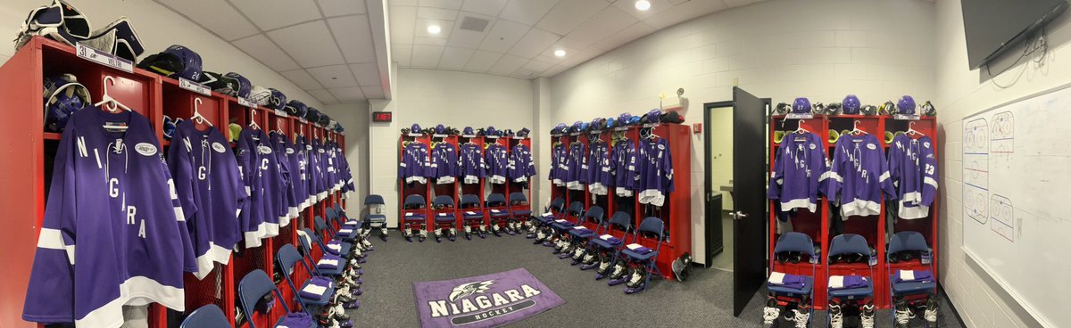 Game Day vs @SHUHockey. Room all set up 5:35 puck drop.