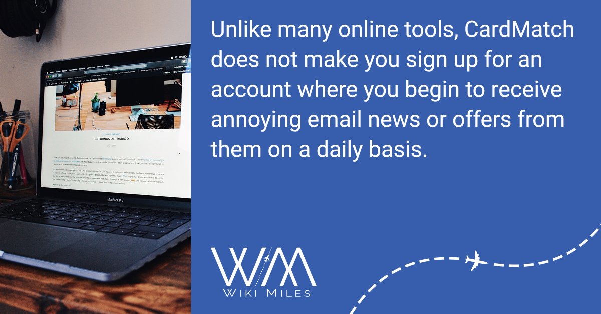wiki_miles's tweet image. "Unlike many online tools, CardMatch does not make you sign up for an account where you begin to receive annoying email news or offers from them on a daily basis." bit.ly/3jHv5bl

#WikiMiles #GennadyPodolsky #CardMatch #Offers #Email