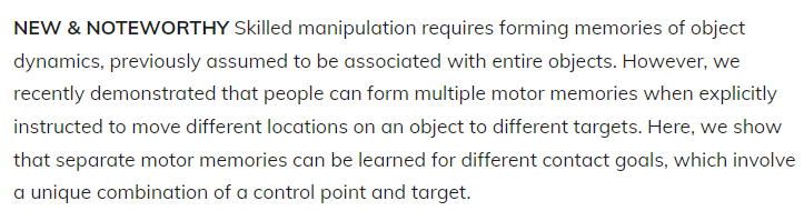 JNeurophysiol's tweet image. #Imageoftheweek- Fig 2-&quot;Motor memories in manipulation tasks are linked to contact goals between objects&quot;
Michael R. McGarity, et al.
#Motorcontrol #Motormemory #Neuroscience
@queensu @columbia