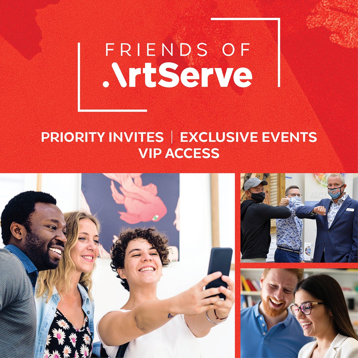 FRIENDS WITH BENEFITS
Become a member of “Friends of ArtServe” today. When you join our donor program, your investment will directly support ArtServe’s newest artistic, educational, and outreach programs. To learn more, visit artserve.org/friends.