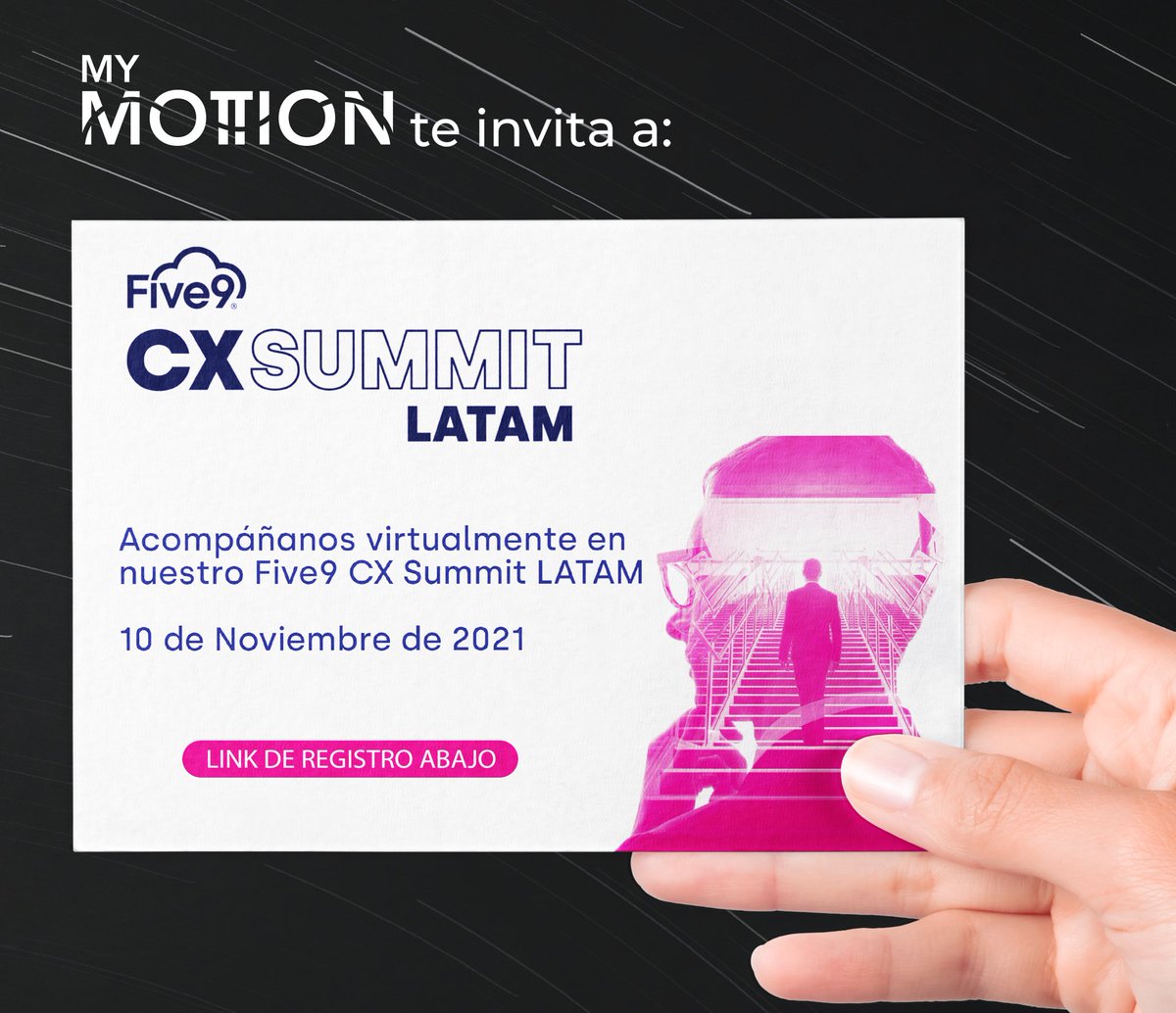 MyMottion's tweet photo. MyMottion te invita a LATAM Summit 2021, presentado por Five9 https://t.co/Rk78eiG35e
.#CX https://t.co/3hKaNzhCqm