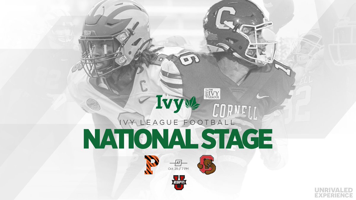 NATIONAL STAGE. 

<a href="/BigRed_Football/">Cornell Football</a> plays host to No. 15 <a href="/PrincetonFTBL/">Princeton Football</a> before a national audience tonight on ESPNU. 🌿🏈