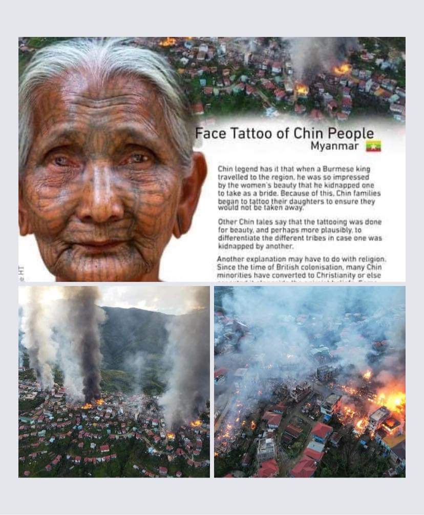 Myanmar military junta fires rocket-propelled grenade in the middle of Thantlang, Chin State, causing massive fire.The junta soldiers indiscriminately heavy gunpower in Market block which is the middle of Thantlang Town and smoke is seen rising from several homes now.#PrayforChin