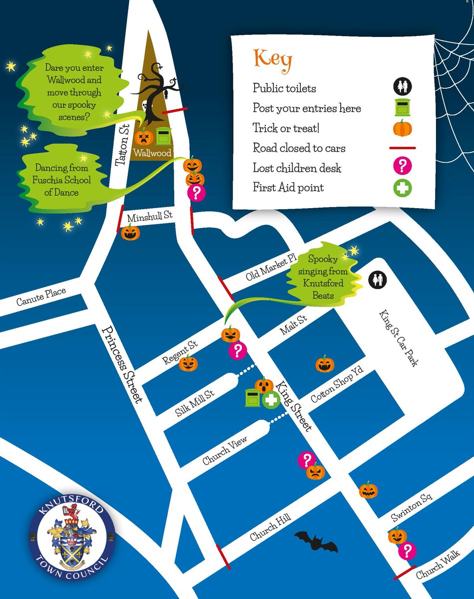 MAP GUIDE:
🎃 = there's a pumpkin near this location with a letter carved into it!
📮 = submit your completed entry form here!
❓ = Lost children/entry form desk where you can pick up your entry form, and where you should tell your children to come if they get separated from you!