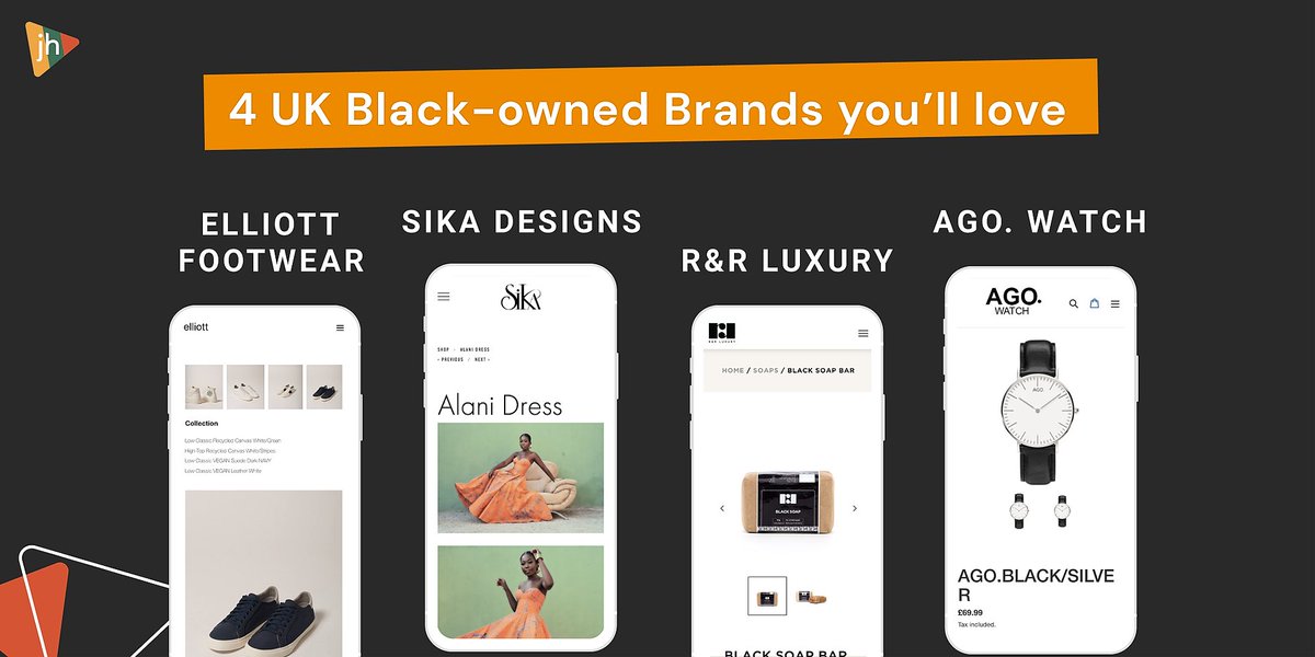 As part of our #BHM takeover, we wanted to share some brilliant Black-owned UK businesses for you to discover 👏
Ideal ahead of gifting season 👀

<a href="/elliottfootwear/">elliottfootwear</a> 
SIKA Designs
<a href="/RandRLuxury/">R&R Skincare</a> 
<a href="/WatchAgo/">Ago.Watch</a>
