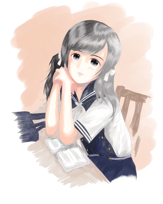 LoveR(ラヴアール)というps4とかスイッチで発売されてるゲームのヒロインです^^篁 梨里愛(たかむら りりあ)。オリジナルの感じから、自分のタッチにずいぶん変わってますf^^; 