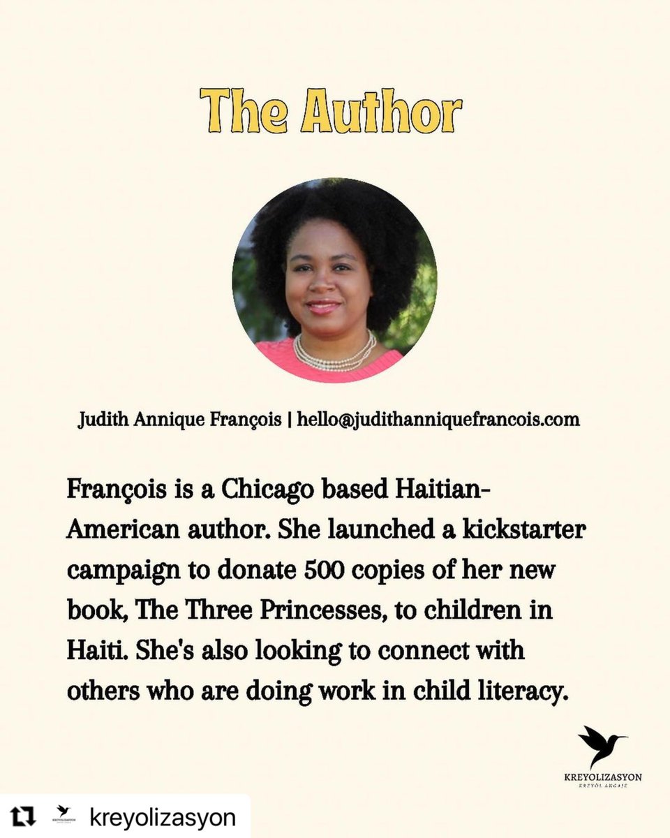 AnniqueFrancois's tweet photo. Thanks @kreyolizasyon &amp; @jadedkrab for this endorsement. Click this link to pre-order: https://t.co/mB6pBG289A 🇭🇹
#meetthethreeprincesses #linkinmybio #preorder #love #womenissues #haitianssupporthaitians #childrensbooks #childrensillustration #haitianswhoblog #haitiannews #haití https://t.co/GdjGDyfyAK