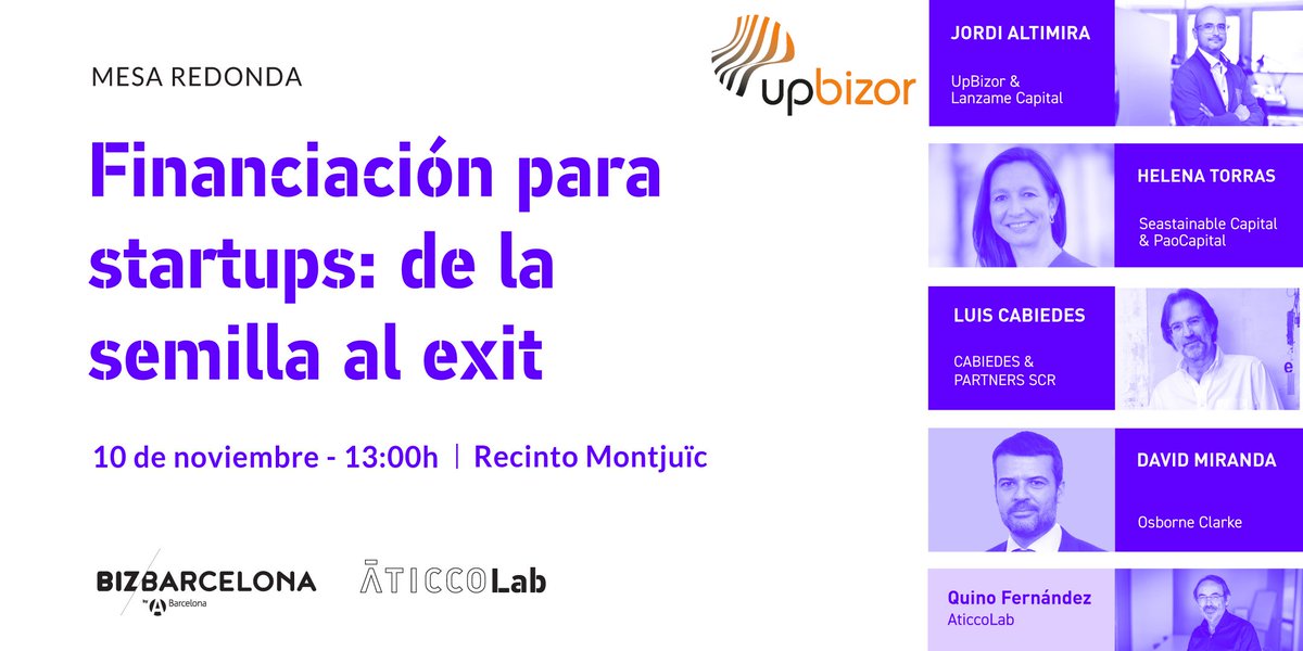 UpBizor's tweet photo. #EventUp! 📅 10 de noviembre 📅
Nuestro CEO Jordi Altimira, participará en la mesa redonda de "Financiación para startups: de la semilla al exit" de BIZBARCELONA
¿Todavía no tienes entrada? Consíguela gratis aquí 👉https://t.co/zfJWSjs02V https://t.co/9ZgtudJnt0