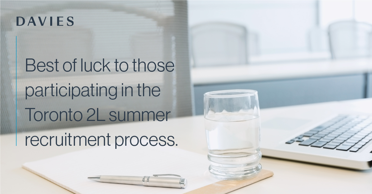 _Davies_'s tweet image. We’re super excited to meet candidates on Monday for the virtual 2L interview week! #interviewweek #virtualinterviews #lawstudentlife #daviesstudents