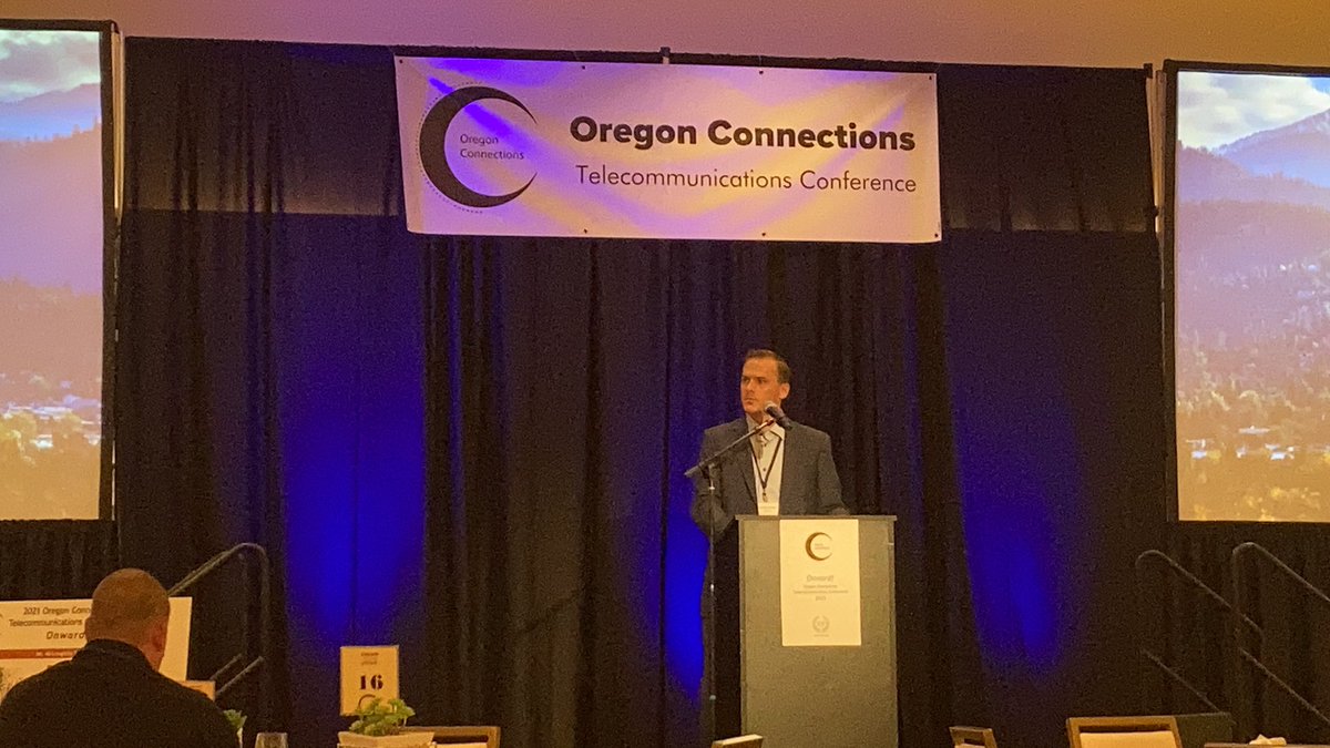 ORConnections's tweet photo. A thought for policy makers: “We do require electricity, why don’t we require broadband?” There’s a rhetorical question around any type of a broadband or digital mandate but the solutions that are within reach. The keynote Q &amp; A kicking off the second day of #ORconnections. https://t.co/lhuqWkm4Sb
