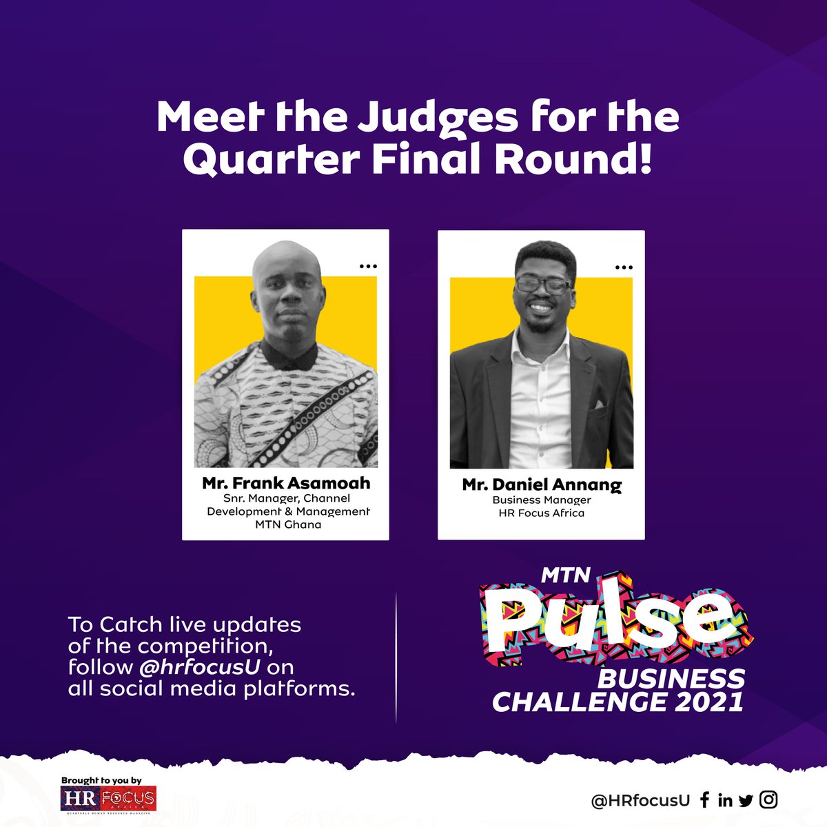 the_one_KAJA's tweet photo. Meet the judges for the quarter finals of the @HRFocusU MTN business challenge ✅ https://t.co/gpB7IVNz53