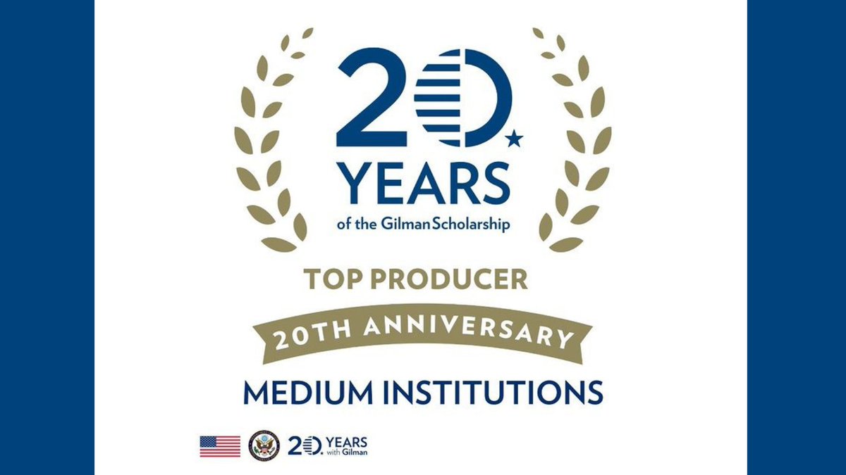 StudyAbroadCMU's tweet photo. The OGE is proud to announce that CMU has been named a Top Producer for the Gilman Scholarship Program! CMU has had 80 students selected for this study abroad scholarships, ranking us in the top 20 medium institutions in America! 
#chippewasabroad #gilamanscholarship #topgilman https://t.co/aKiJD3wbbc