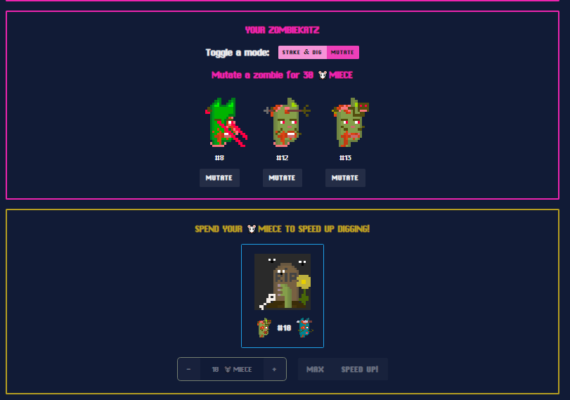 Fully functional dApp

cMyZombiez &amp; cMyGravez

Phase 2 Launching: 10/31