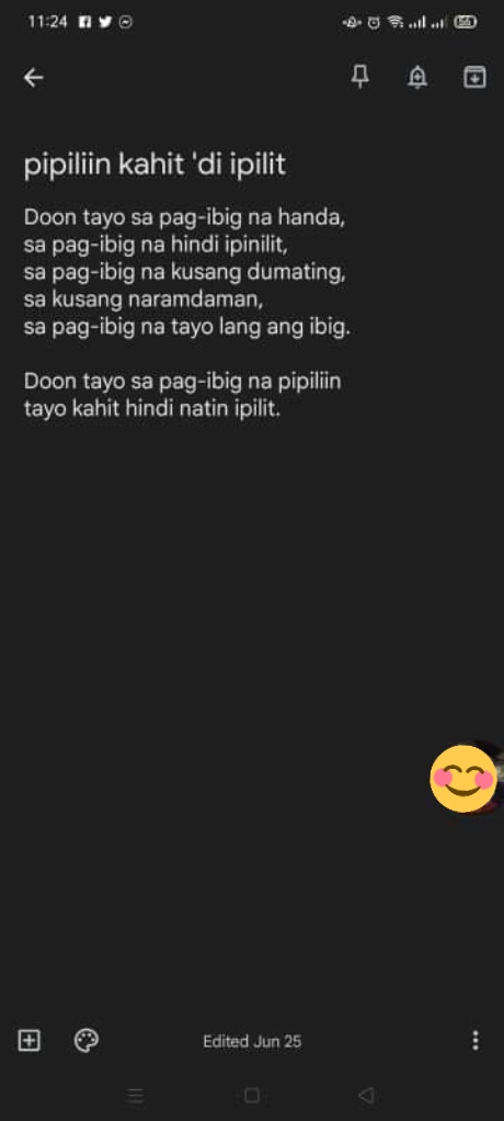 PagmayaSiphayo's tweet photo. mga piyesa ni sir reyes na gusto kong ishare sainyo dahil malaman at makabuluhan ang nilalaman nito. hangga't hindi pa ko maayos ay ito muna ang pamalit sa aking mga tula para naman hindi patay ang account na ito. happy reading! 🤍
#PostScriptum
#mgapiyesa
#pagibig https://t.co/9N4N4eI7nl