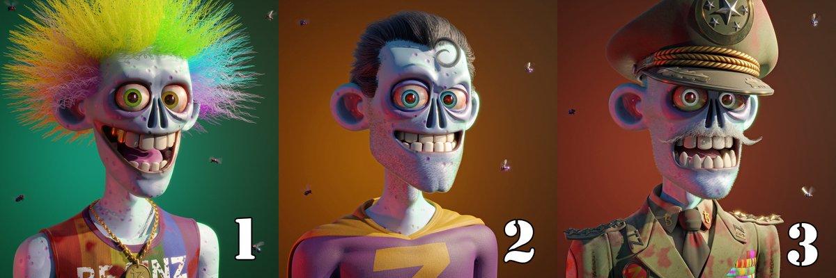 YOU MUST HAVE A TEZOS WALLET TO RECEIVE A TEZZOMBOI! (Sorry for shouting) If you would like the opportunity to grab one of these 3 Tezzomboiz for 5 tez just retweet this post and write 'briana' in the comments. Draw in 24 hrs. More details below...