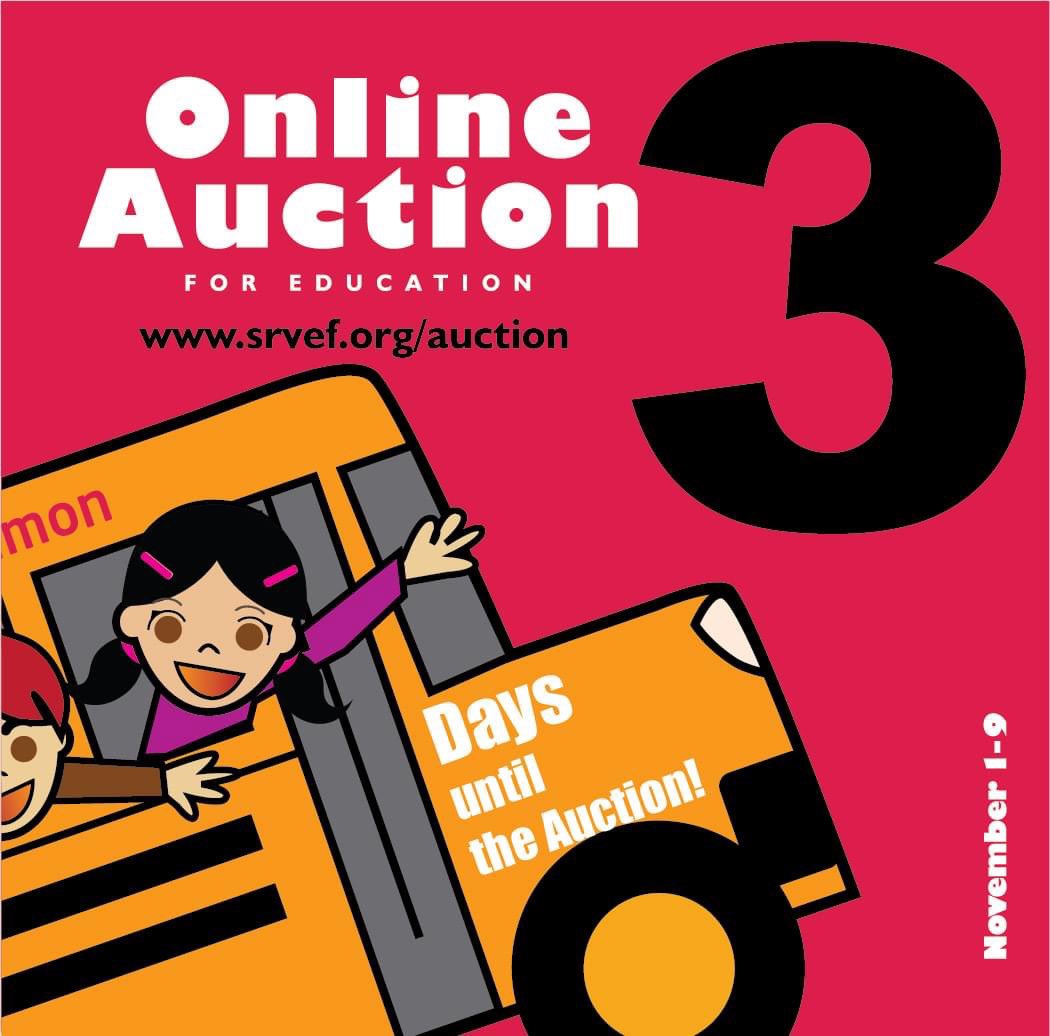 SRVEForg's tweet photo. 🎊 The #Auctionforeducation opens in 3️⃣ days! It will be open from 11/1-9.🚌
Want a preview of the items & experiences you could bid on? go to https://t.co/IwV28Jtb8R
#auction #biddingtime #rotary #serviceaboveself #peopleofaction #supportingeducation
@SanRamonRotary https://t.co/GdcD99vEpY