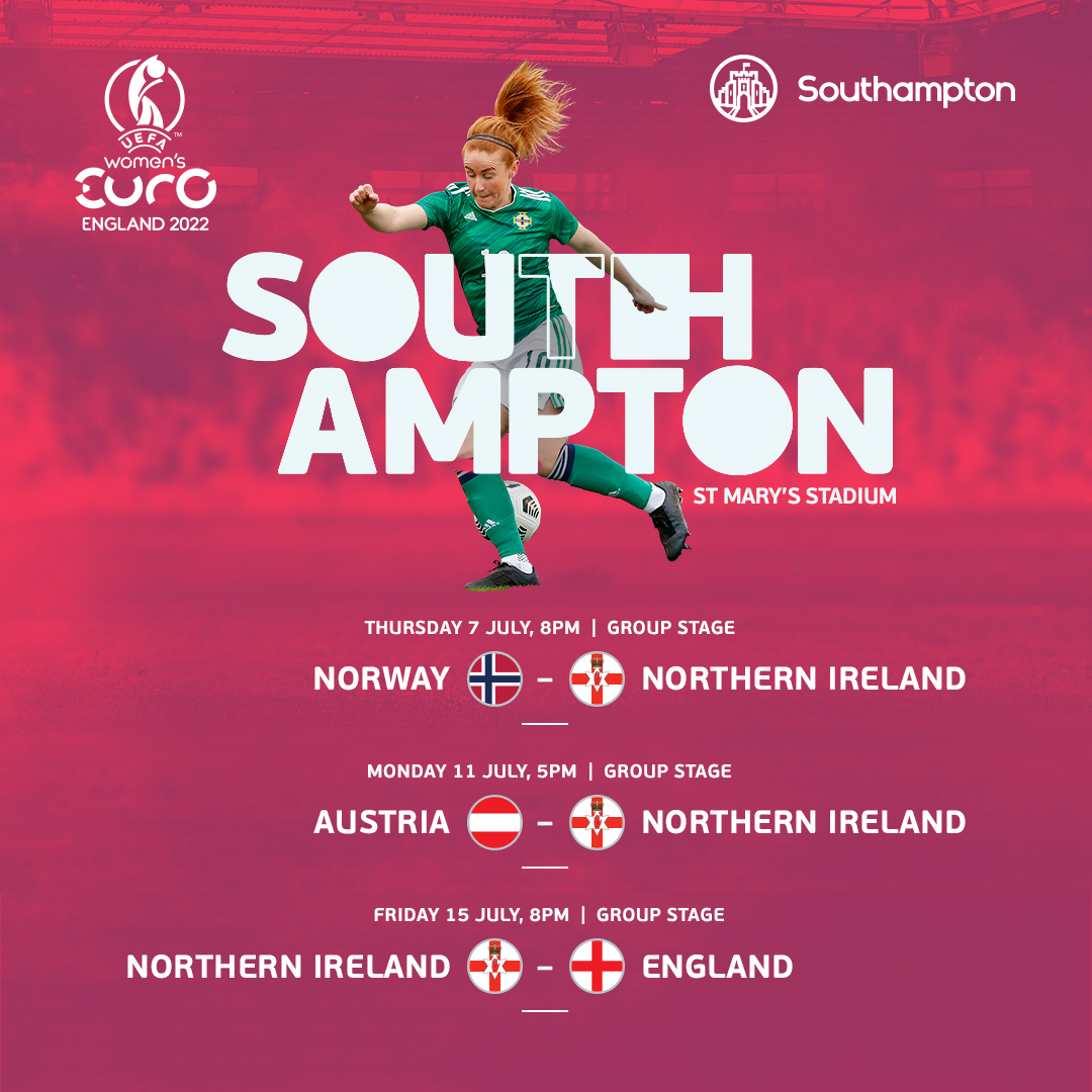 HampshireFA's tweet photo. What an event we saw yesterday for the #WEURO2022 Finals Draw!

We finally know what teams are coming to #Southampton for the group stages and the ballot is OPEN!

APPLY FOR TICKETS NOW 👇
https://t.co/svI4lDLhPM https://t.co/Iz4uob5wB8