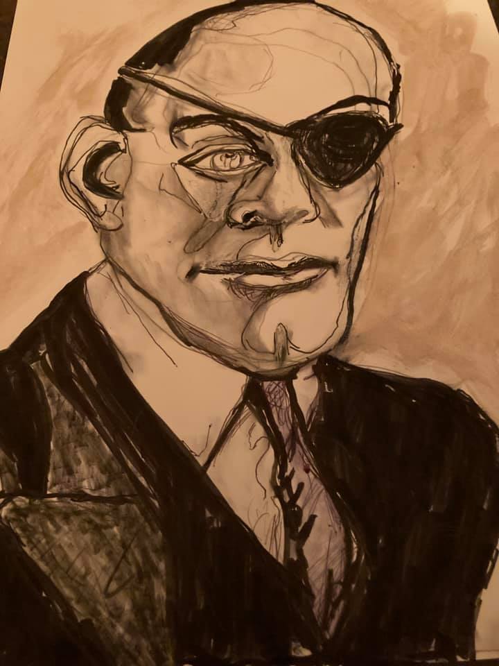 Aeion's tweet photo. Inktober Day 29, Word: Patch Title Agent Peters returns from Innsmouth, Ink on paper #inktober #inktober2021day29patch #Ink #ballpointpen # Walnutink #Inkwashes #shadowoverinnsmouth #devilreef #deepones #cthulhumythos #Lovecraft https://t.co/WAnPKYF85F