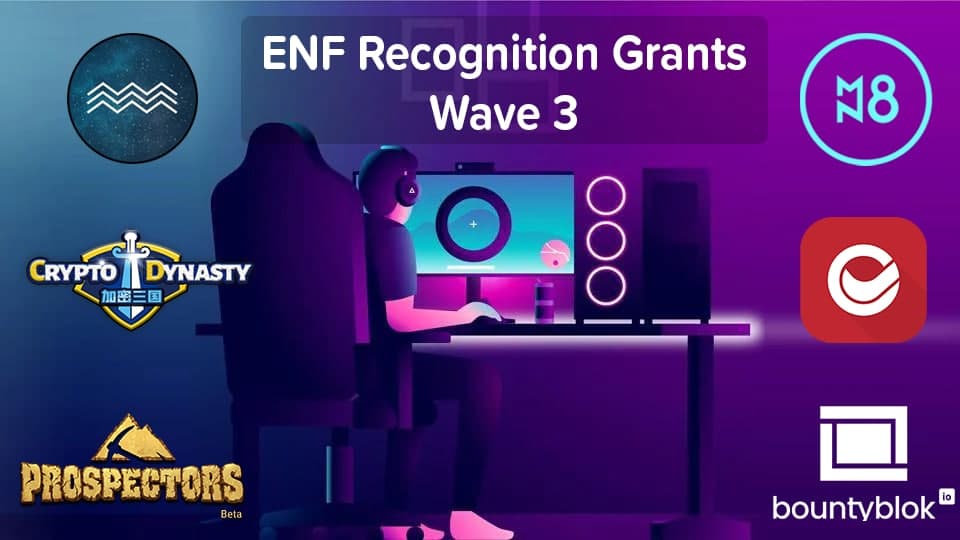 Congratulations to the Wave 3 recipients of the #ENF's $100k Recognition Grants!

Each of these projects have shown exemplary dedication to #EOS in the categories of social and gaming. 🎮🎵👥

<a href="/beliquiid/">liquiid - Play2Earn, NFTs, SDK</a> <a href="/cryptodynasty_/">Crypto Dynasty_Official</a> <a href="/prospectorsgame/">Prospectors</a> <a href="/bountyblok/">bountyblok</a> <a href="/ChallengeDac/">ChallengeDAC</a> @EmanateOfficial