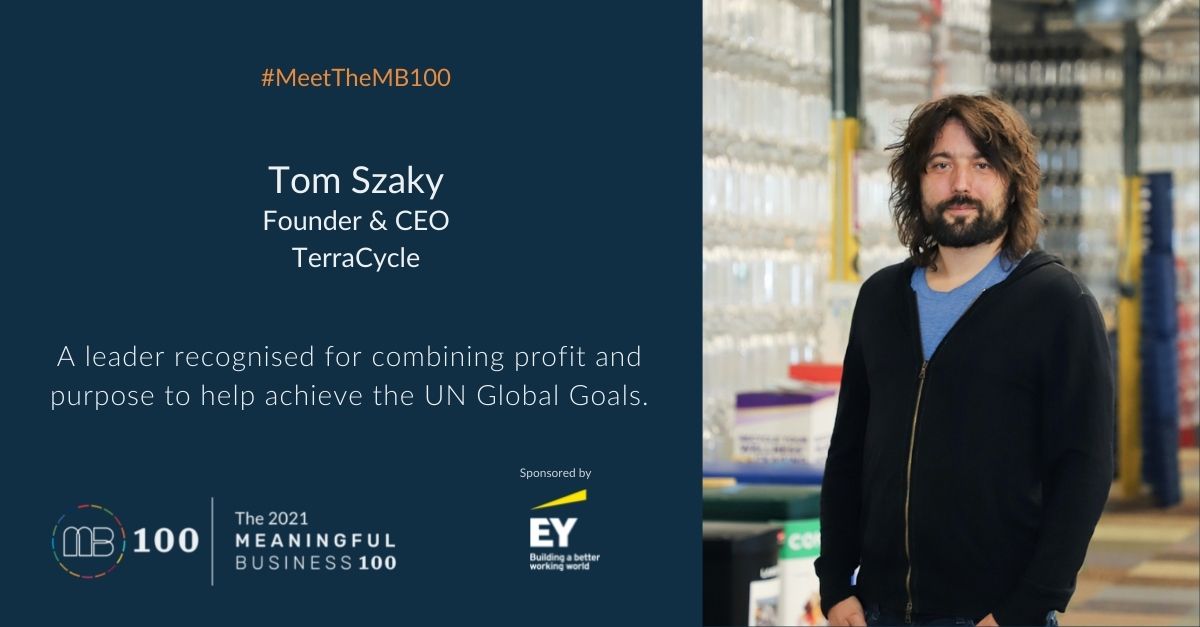 TerraCycle's tweet photo. We are delighted to announce our CEO Tom Szaky recognized in this year’s MB100, an award celebrating leaders combining profit and purpose to help achieve the @UN Global Goals. View the winners 👉https://t.co/DusfRzeRCF 

Led by @MB_Community, sponsored by @EYnews

#MeetTheMB100 https://t.co/fEzDiXAI4x
