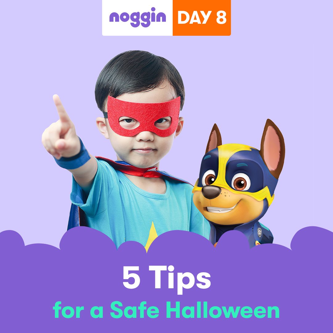 Day 8! As #Halloween creeps even closer, here are 5 tips for celebrating safely, written by one of our Noggin experts, Ryan Padrez, MD. Read the article at noggin.com/halloween-safe…. #NogginHalloween
