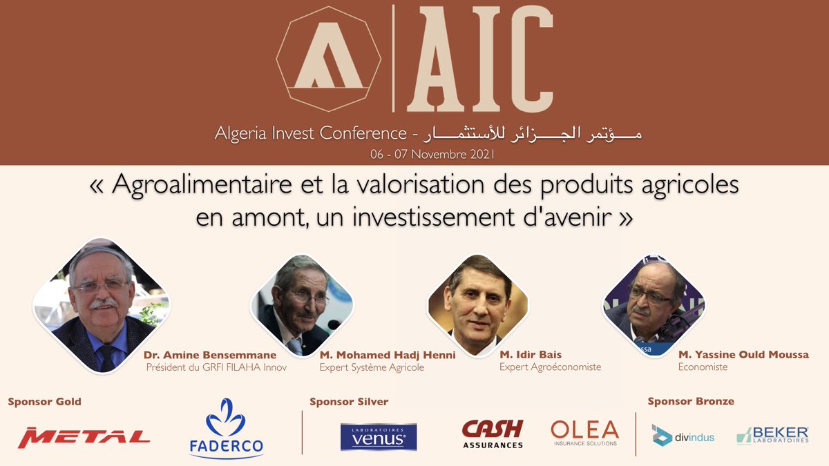Algeria Invest Conference (@algeriainvestc1) on Twitter photo Ne ratez pas la conférence sur l'Agriculture et la valorisation des produits agricoles, animée par Amine Bensemmane.
<a href="/Algeria_MFA/">وزارة الشؤون الخارجية| MFA-Algeria</a> <a href="/CACIDZ/">CACI Algérie</a> <a href="/CACIFrance/">CACI en France</a> <a href="/industry_gov_dz/">وزارة الصناعة والانتاج الصيدلاني</a>
#AIC #agriculture #investissement Ne ratez pas la conférence sur l'Agriculture et la valorisation des produits agricoles, animée par Amine Bensemmane.
<a href="/Algeria_MFA/">وزارة الشؤون الخارجية| MFA-Algeria</a> <a href="/CACIDZ/">CACI Algérie</a> <a href="/CACIFrance/">CACI en France</a> <a href="/industry_gov_dz/">وزارة الصناعة والانتاج الصيدلاني</a>
#AIC #agriculture #investissement