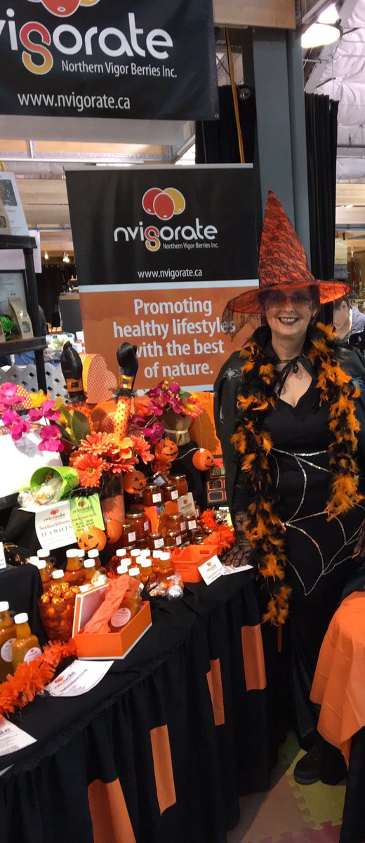 Our very orange Seabuckthorn berries make it very easy to blend into the Halloween theme.  Happy Halloween and stay safe!   This is a retro pic from the Farmers’ Market.      #seabuckthorn #HALLOWEEN