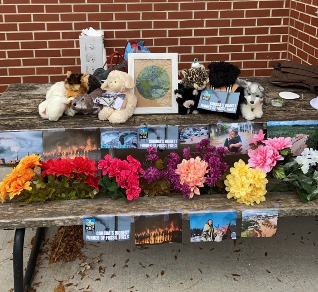 CJ_Guelph's tweet photo. Come stop by the memorial, pick up a sticker and share a photo on social media using the hashtag #RBCisKillingMe ! https://t.co/rn90No4cdj