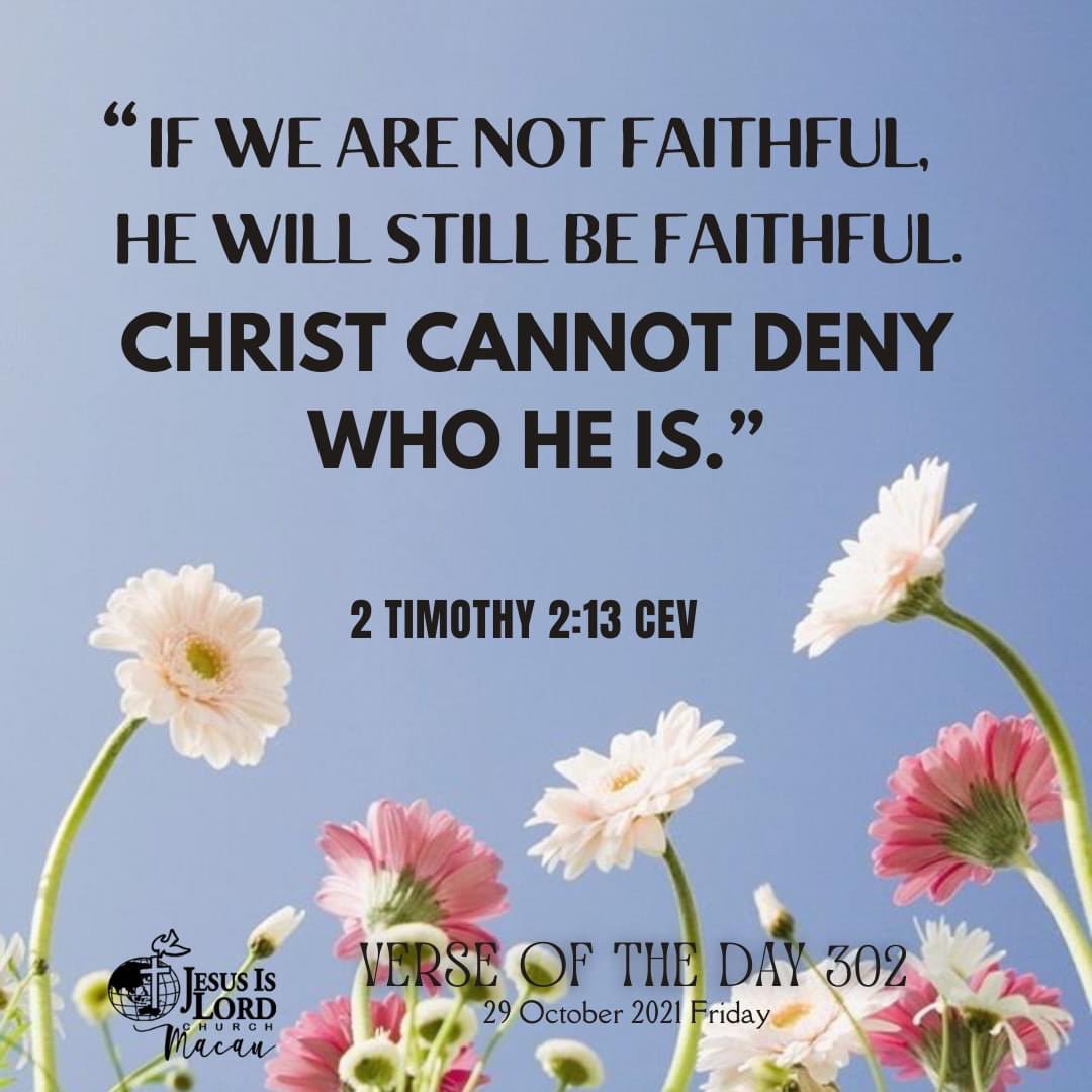 JIL_Macau's tweet photo. VERSE OF THE DAY 302
29 October 2021 | Friday 

#IAmINVOLVED
#IAmPreparedForEternity
#VOTD #JILMacau https://t.co/hKNDqG4Jt3