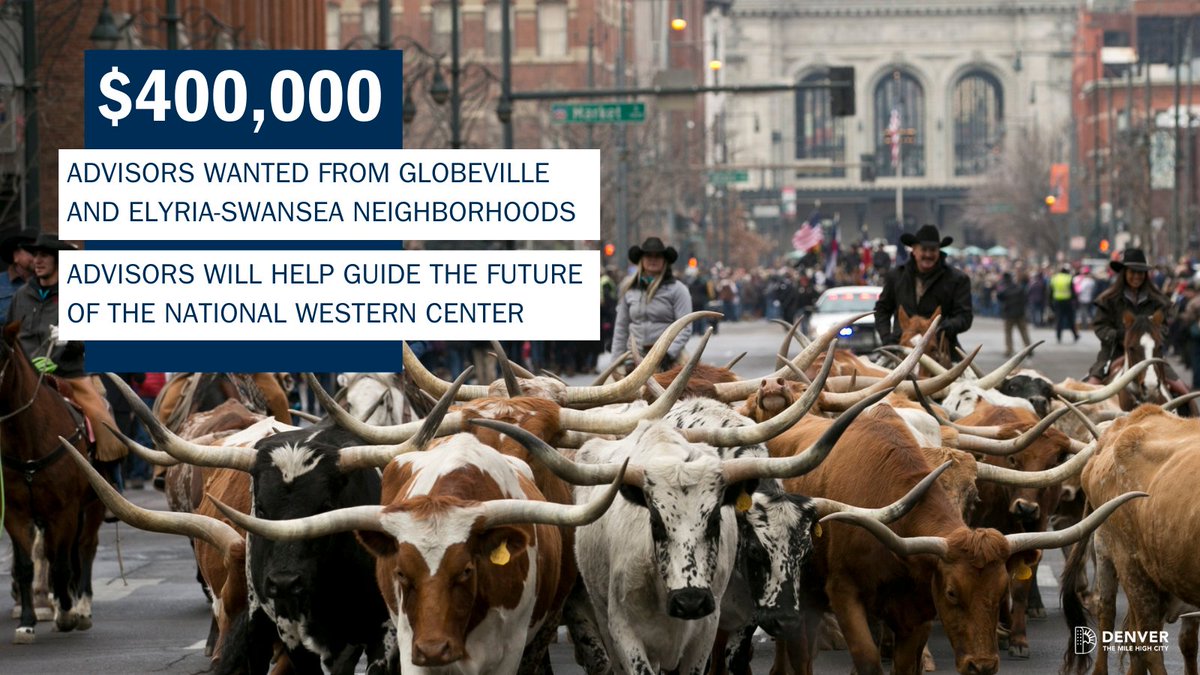 CityofDenver's tweet photo. As Denver changes, communities must have a seat at the table. We have allocated $400K for GES advisors to help guide the National Western Center redevelopment by ensuring neighborhood residents advocate for what they want. Learn more at https://t.co/vjHVoTIHeY @DiscoverTheWest https://t.co/g25oB4TOCD